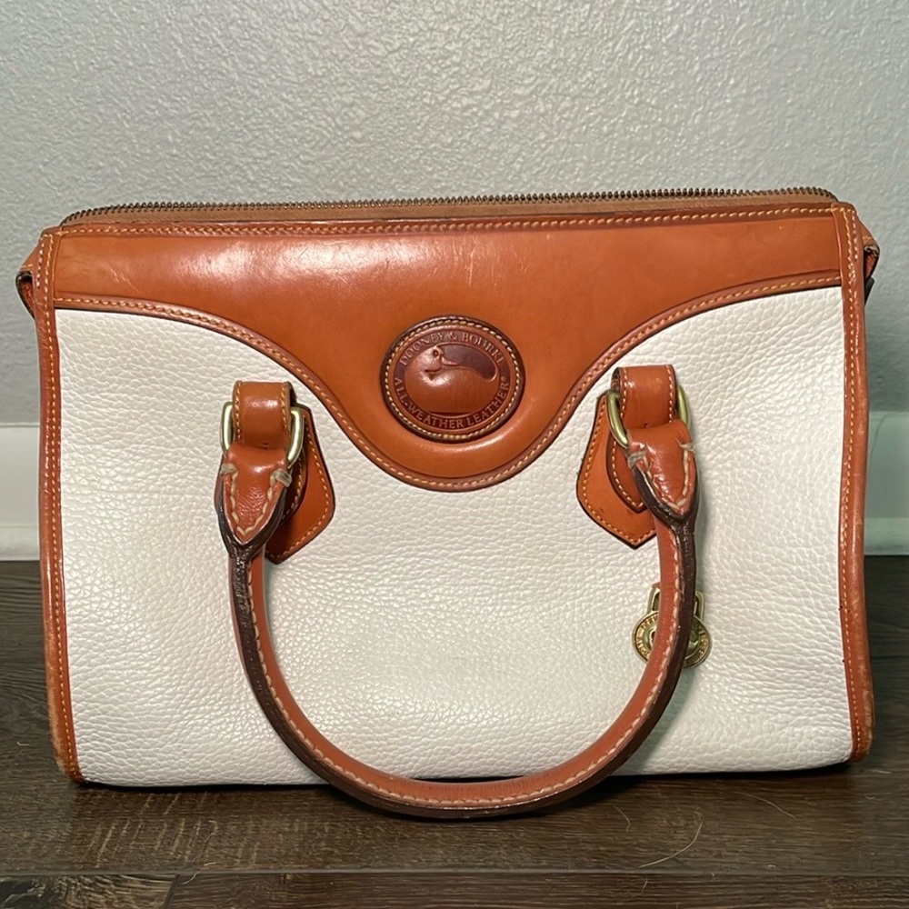 Dooney & Bourke Classic White and Tan Satchel